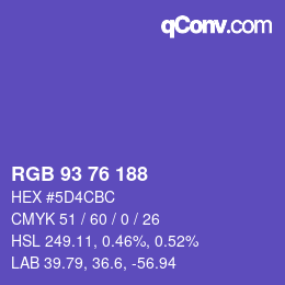 Code couleur: RGB 93 76 188 | qconv.com