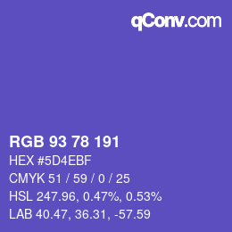 Code couleur: RGB 93 78 191 | qconv.com