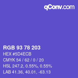 Code couleur: RGB 93 78 203 | qconv.com