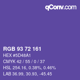 Código de color: RGB 93 72 161 | qconv.com