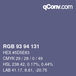 Código de color: RGB 93 94 131 | qconv.com