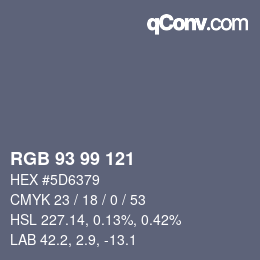 カラーコード: RGB 93 99 121 | qconv.com