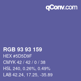 Color code: RGB 93 93 159 | qconv.com