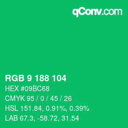 Color code: RGB 9 188 104 | qconv.com