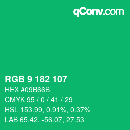 Código de color: RGB 9 182 107 | qconv.com