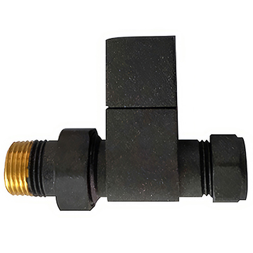 Essential Anthracite Square Straight Radiator Valve Pack - Image