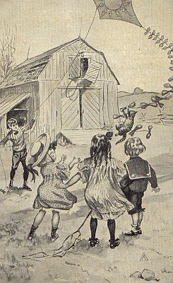 THE KITE WENT UP INTO THE AIR AND SNOOP WITH IT.—P. 177.