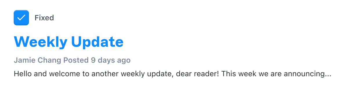 ReadMe Developer Hub changelog UI