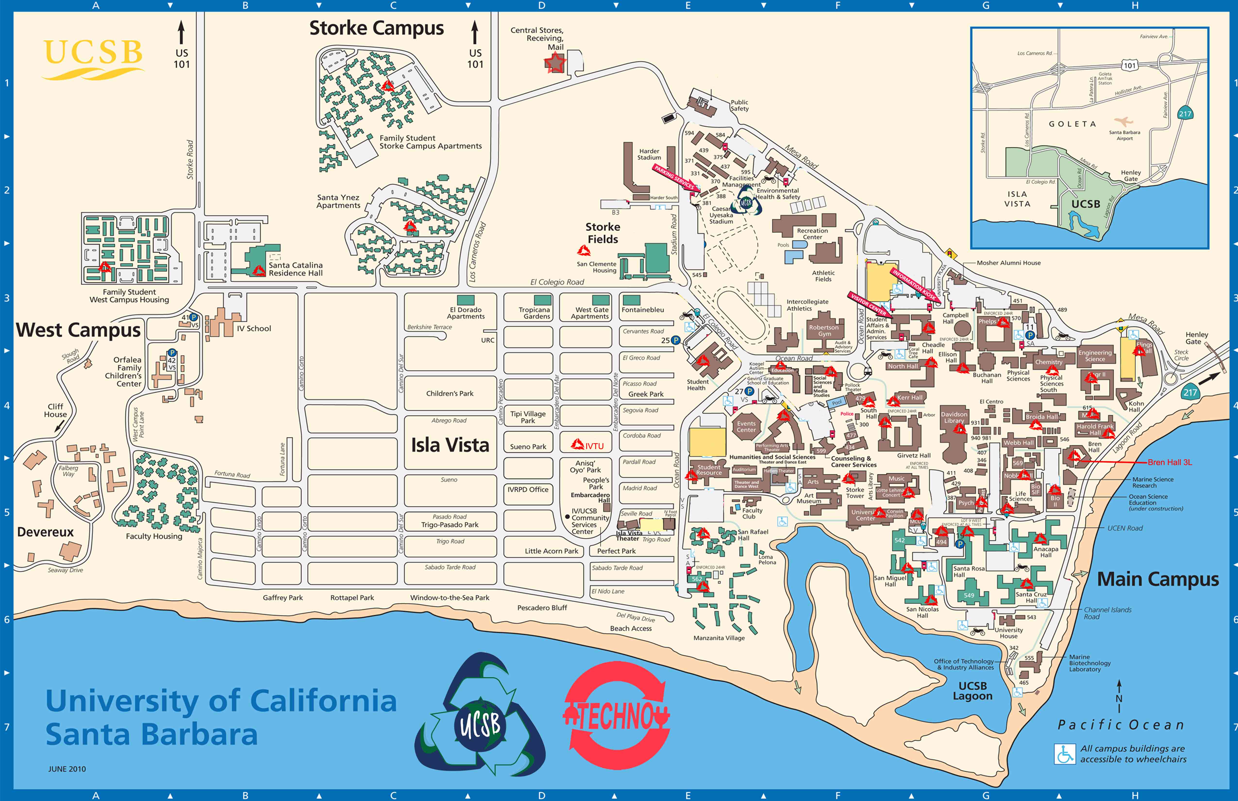 UCSB Campus Map Printable View