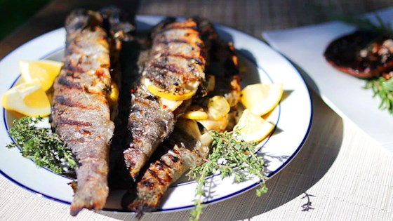 grilled whole stuffed trout