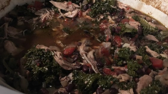 smoked paprika chicken, kale, and bean stew