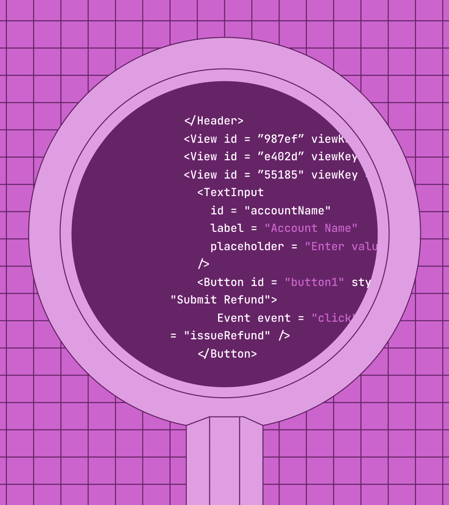 Reviewing code with a magnifying glass