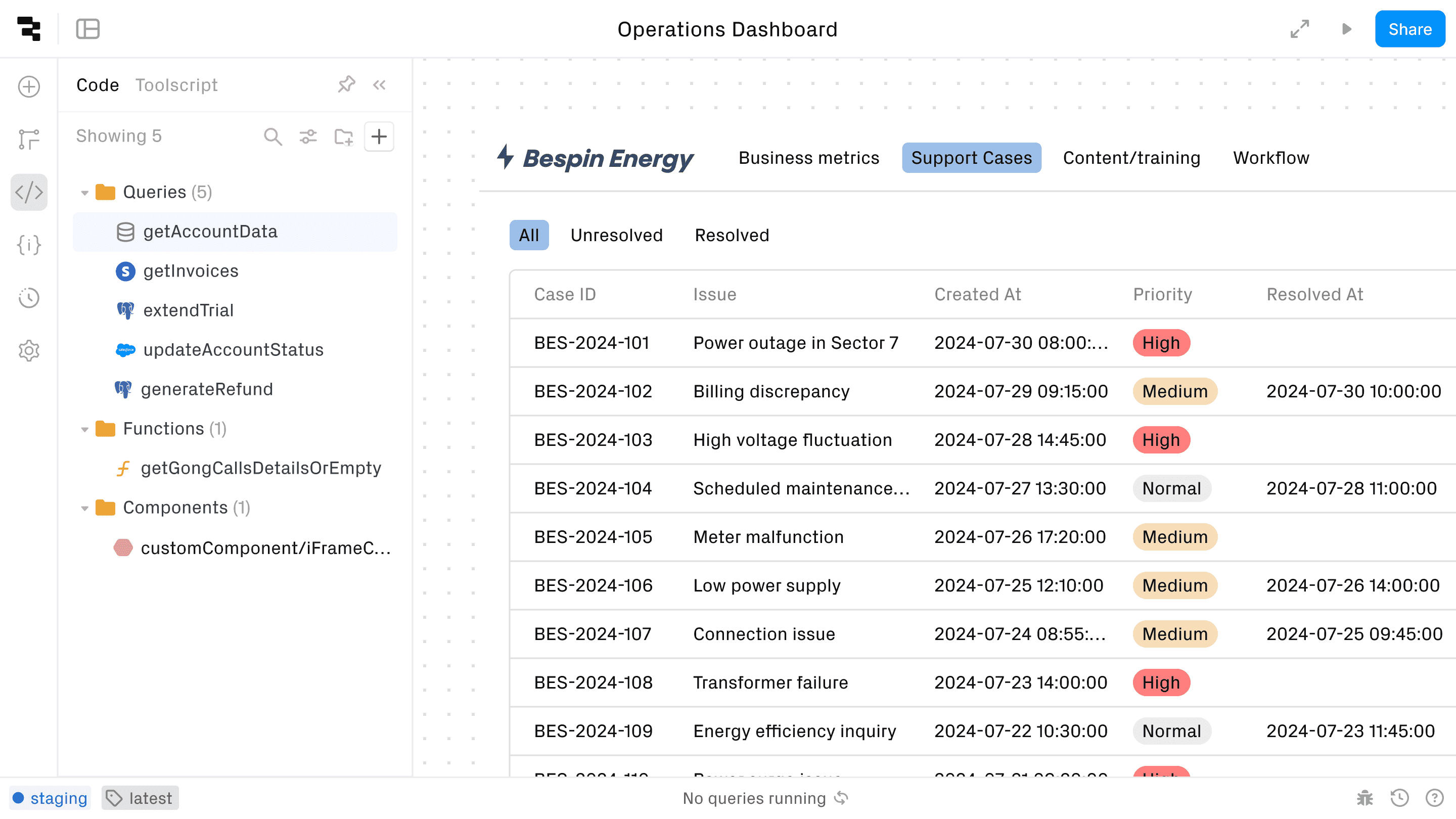 A demo showing Retool Apps