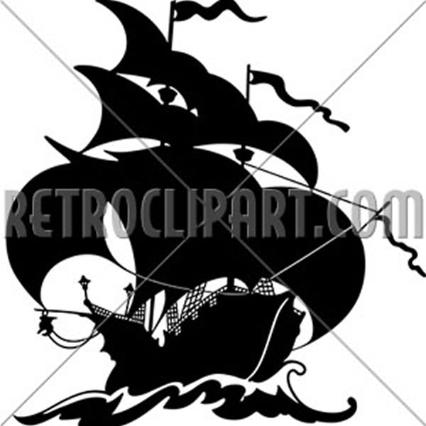 Beautiful Sailing Ship Silhouette