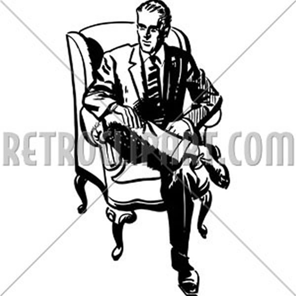 Man Sitting In Armchair