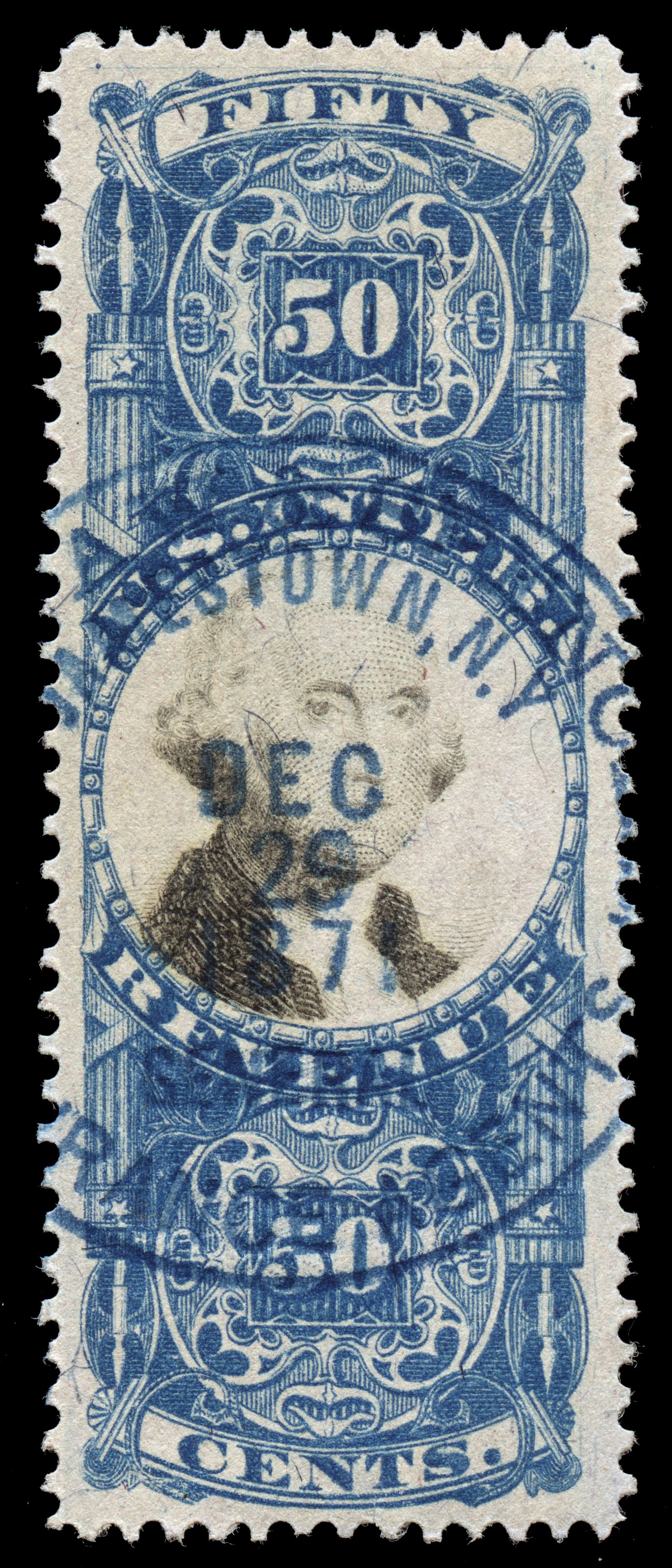 R115 - 50c blue and black - U.S. Civil War Revenue Stamps - Revenue ...