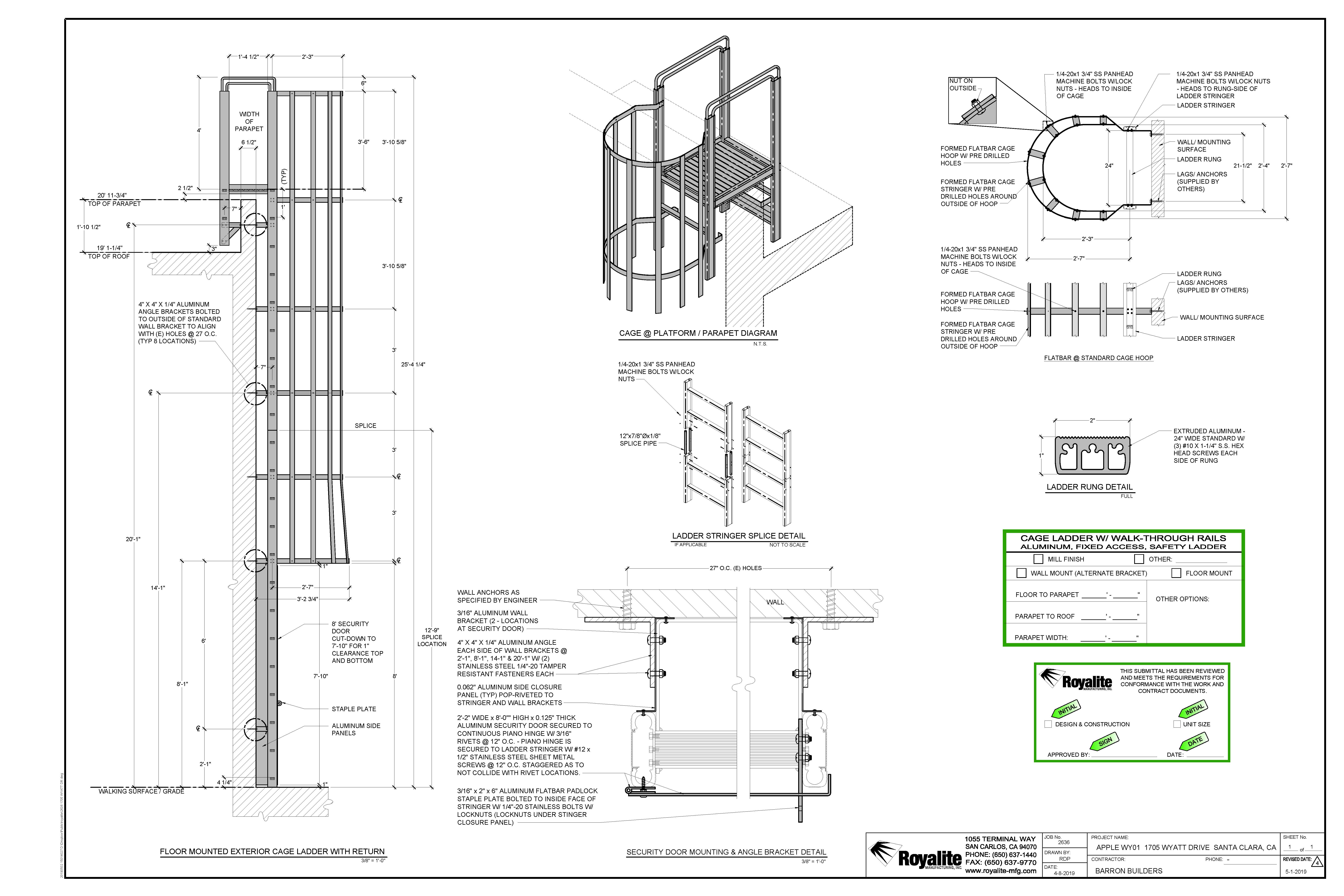 Osha Approved Ladder Cage Drawings