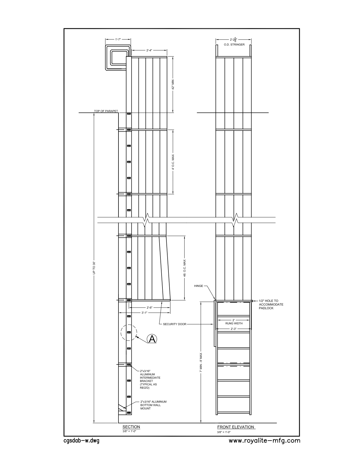 Osha Approved Ladder Cage Drawings