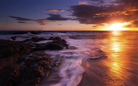 Preview wallpaper Sea, sunset, waves