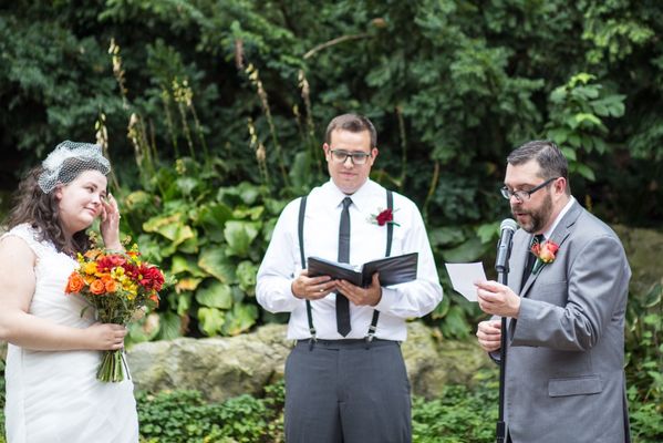 Photo of Elmwood Park - Omaha, NE, US. Doing the marriage thing (such a pretty backdrop for the photos!)