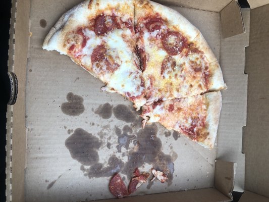 Photo of Big Sal's Pizzeria & Restaurant - Plattsburgh, NY, US. We were so hungry we started eating before I got a good photo! This is a small pizza half cheese half pepperoni