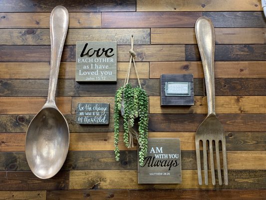 Photo of Corner Grill - Tujunga, CA, US. a variety of utensils on a wooden wall