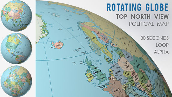 Rotating Globe World Political Map Motion Graphics Videohive | Images ...