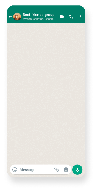 screenshot of whatsapp group customized to be called best friend group
