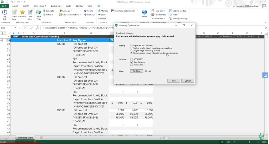 SAP IBP Inventory Optimization