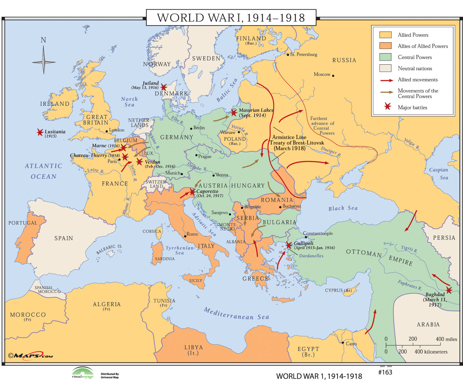 World War One Battle Map