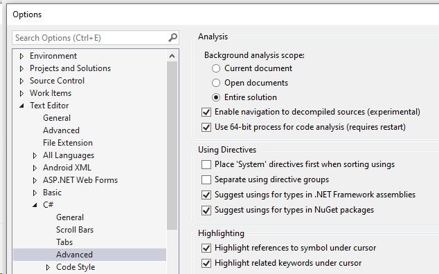 Background analysis scope