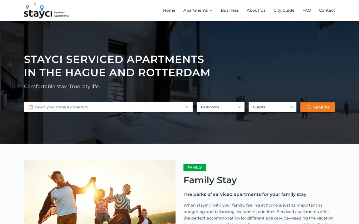 Screenshot of Stayci Serviced Apartments