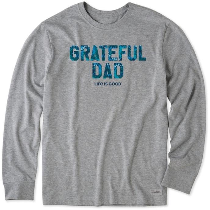 Men's Grateful Dad Tie Dye Long Sleeve Crusher-LITE Tee