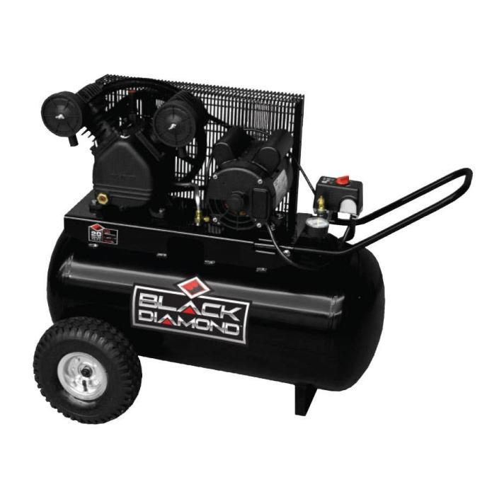 Black Diamond V-Twin 20 Gallon Horizontal Compressor