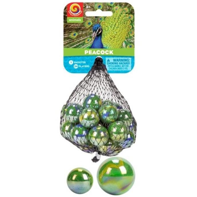 Mega Marbles Animals Peacock Set