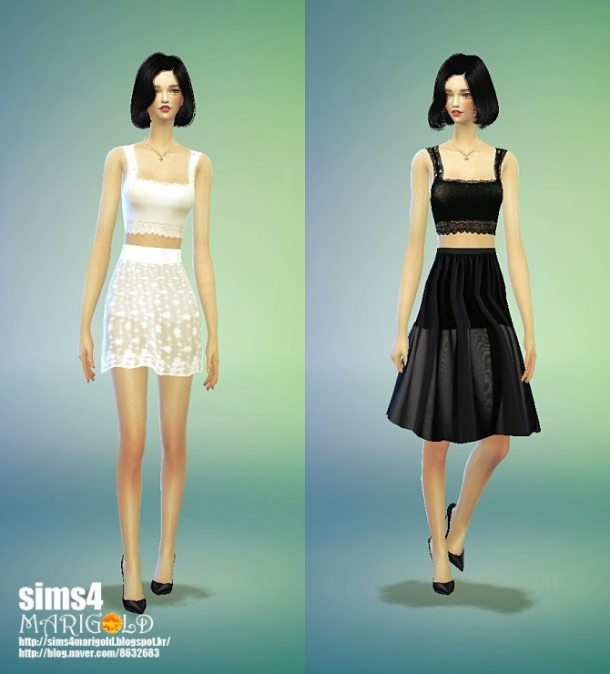 Sims 4 Lace h line mini skirt at Marigold