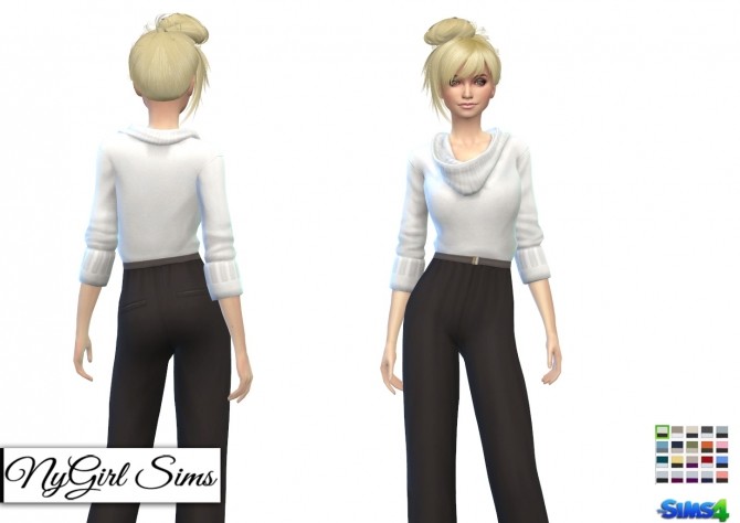 Sims 4 Belted Sweater Jumpsuit at NyGirl Sims