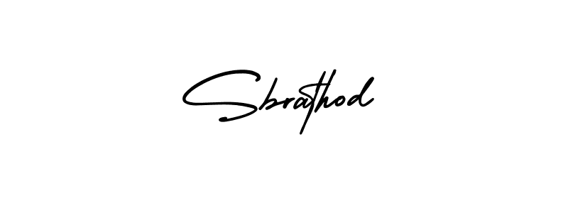 The best way (AmerikaSignatureDemo-Regular) to make a short signature is to pick only two or three words in your name. The name Sbrathod include a total of six letters. For converting this name. Sbrathod signature style 3 images and pictures png