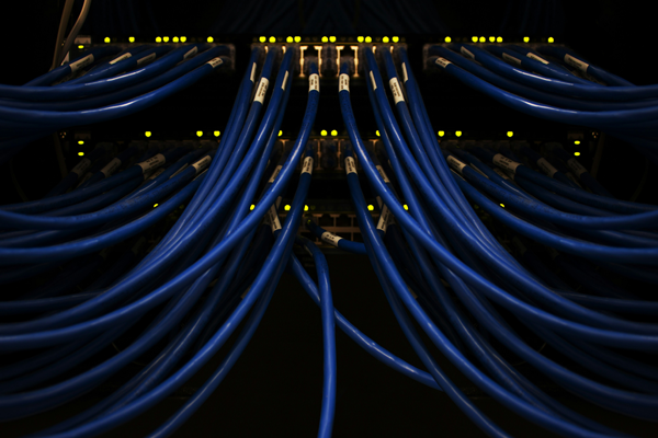Image of servers and ethernet cables