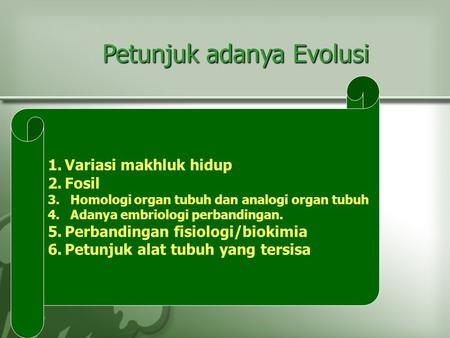 Petunjuk adanya Evolusi