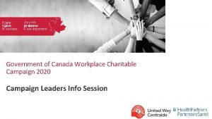 Government of canada workplace charitable campaign