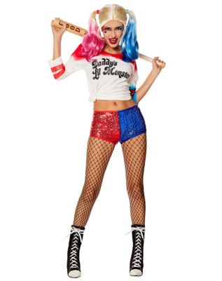 Adult Harley Quinn Sequin Costume - Suicide Squad - Spirithalloween.com