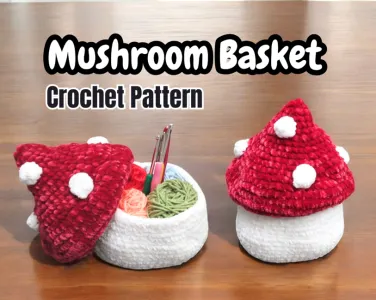 Mushroom Basket Crochet Pattern