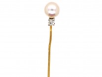 Pearl ​& Diamond Tie Pin