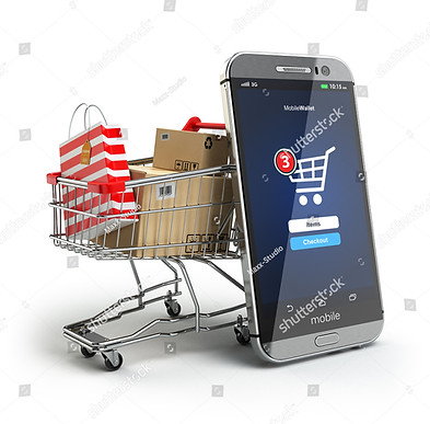 stock-photo-online-shopping-concept-mobile-phone-or-smartphone-with-cart-and-boxes-and-bag