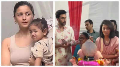 Alia Bhatt enjoys evening ride with daughter Raha while Ranbir Kapoor performs Ganpati visarjan with Neetu Kapoor - See photos