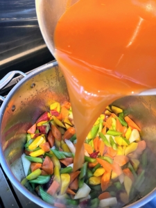 Chef Pierre cooks an assortment of fresh vegetables for the Couscous Royale.