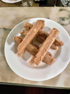 Everyone devoured dessert and even asked for more cookies, so we always make a few extra. It was a very delicious meal and a very enjoyable evening with friends.