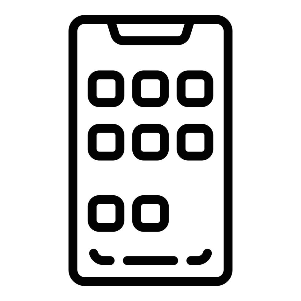 Mobile app icon outline vector. Smart phone vector