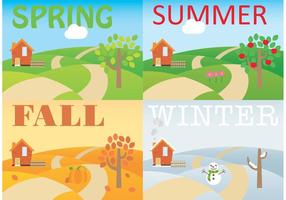 Seasonal Rolling Hills Vectors